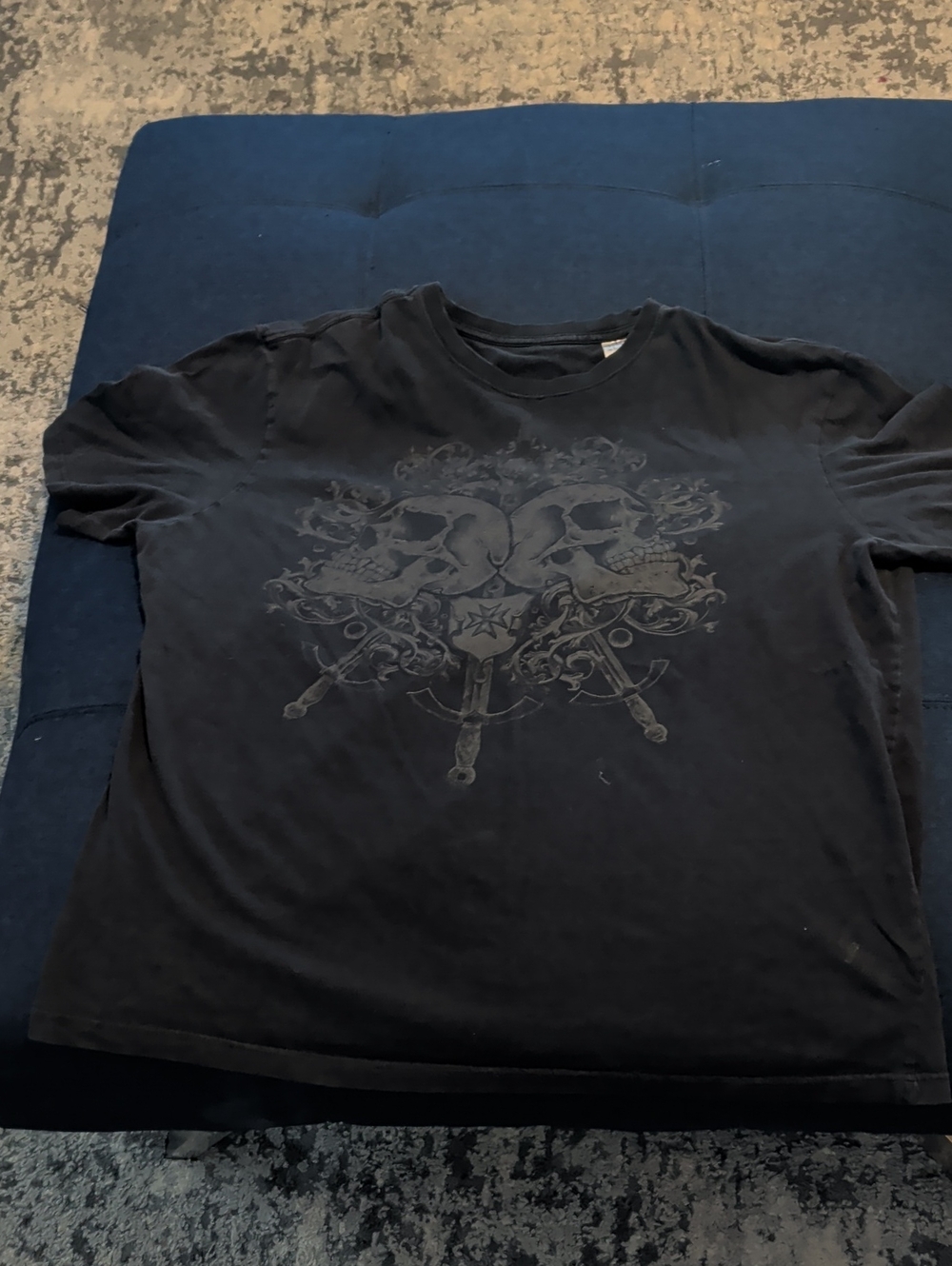 Black Graphic Skull & Sword Tee XL